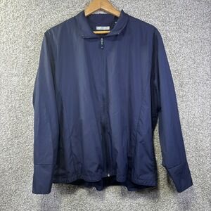 Callaway Windbreaker Jacket Mens XL Blue Lightweight Full Zip Elastic Waist Golf